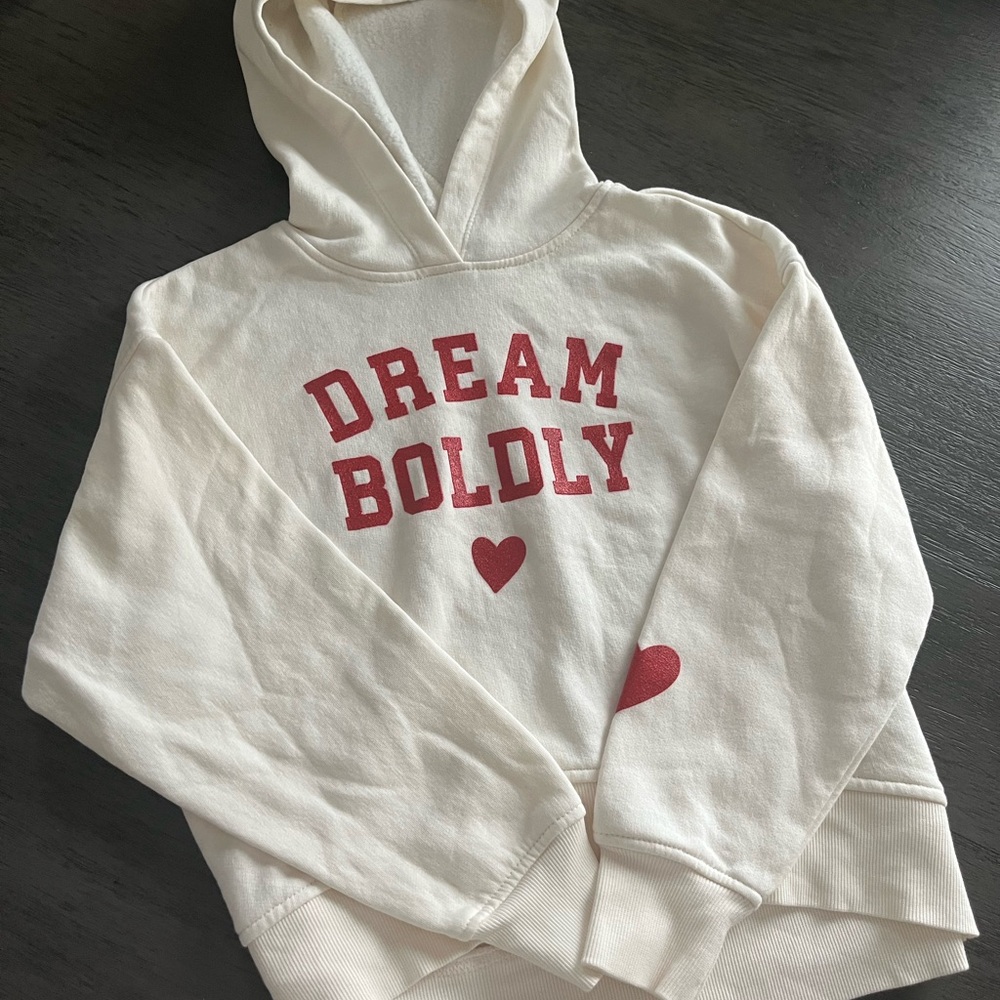 Old Navy Cream Hoodie with Red Print - Picture 3 of 6
